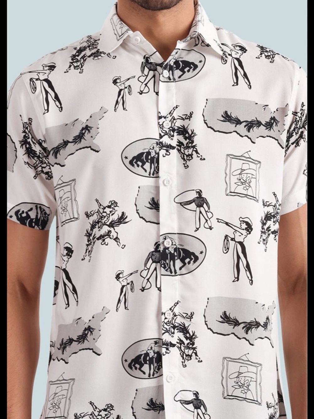 Wrangler Black and White Graphic Men's Shirt